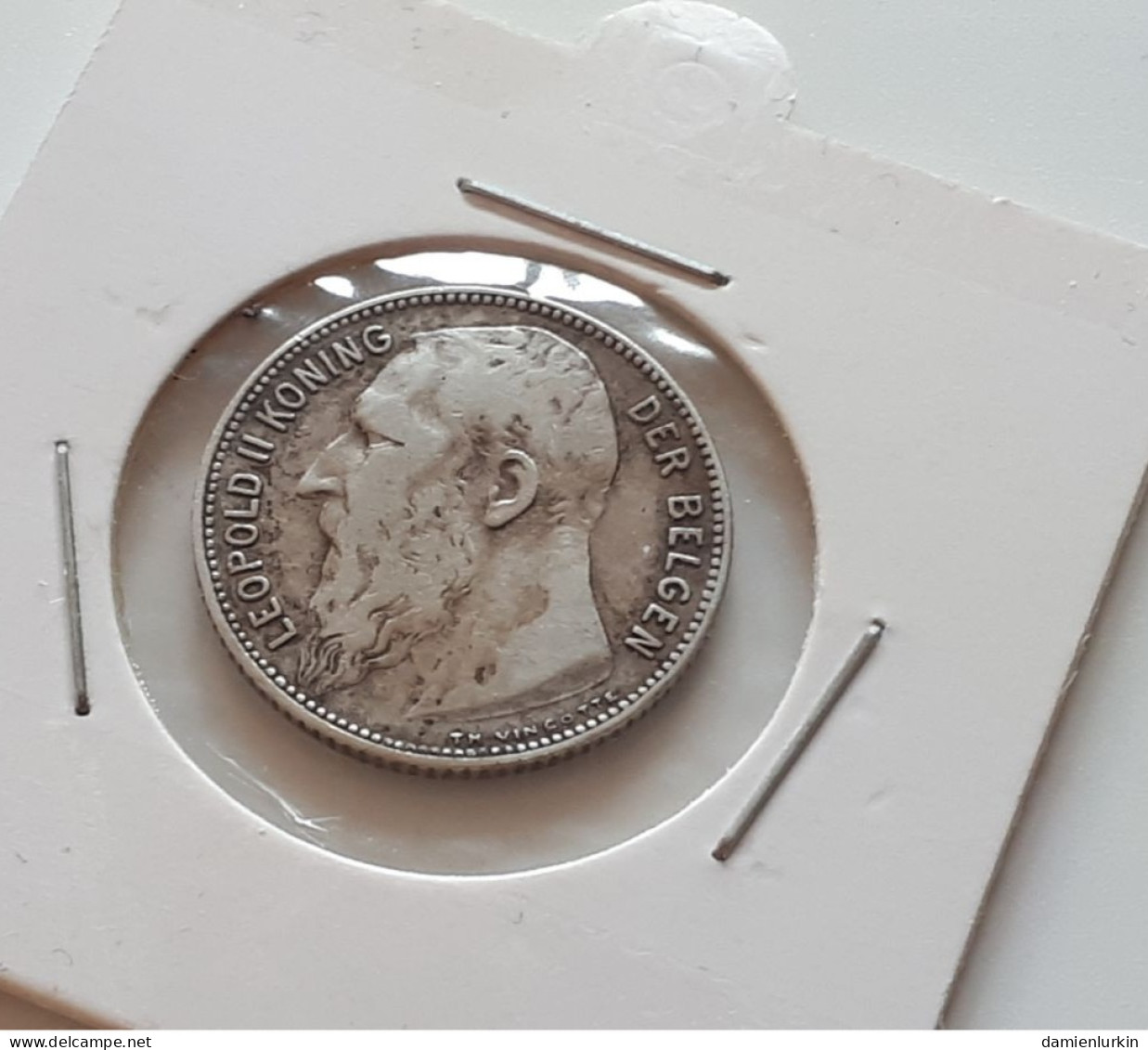 BELGIQUE LEOPOLD II 1 FRANK 1909 POINT MINUSCULE ARGENT/ZILVER/SILBER/SILVER ONLY 1.125.000 EX. COTES : 5€-12€-45€-125€ - 1 Frank