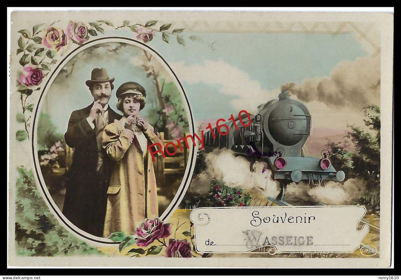Souvenir De Wasseiges. Photo D'un Joli Couple -Train à Vapeur. - Wasseiges