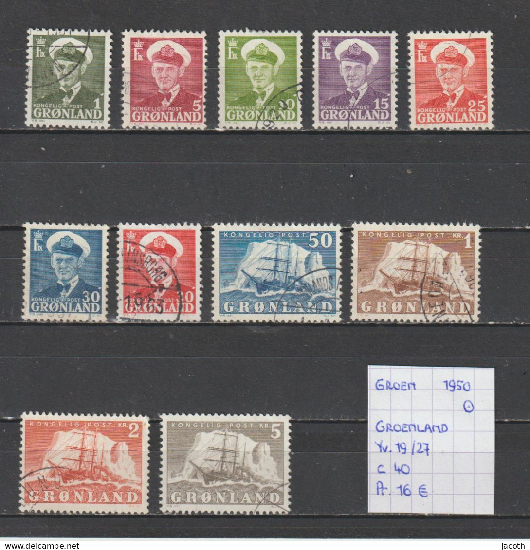 (TJ) Groenland 1950 - YT 19/27 (gest./obl./used) - Oblitérés