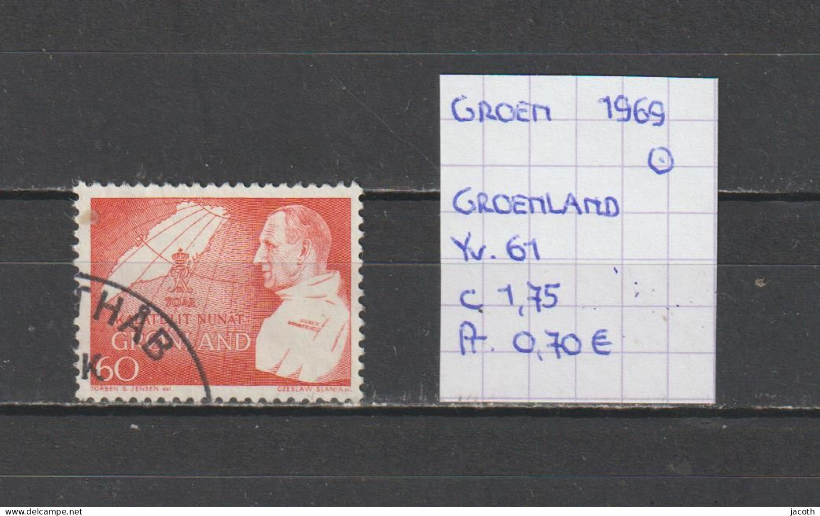 (TJ) Groenland 1969 - YT 61 (gest./obl./used) - Usati