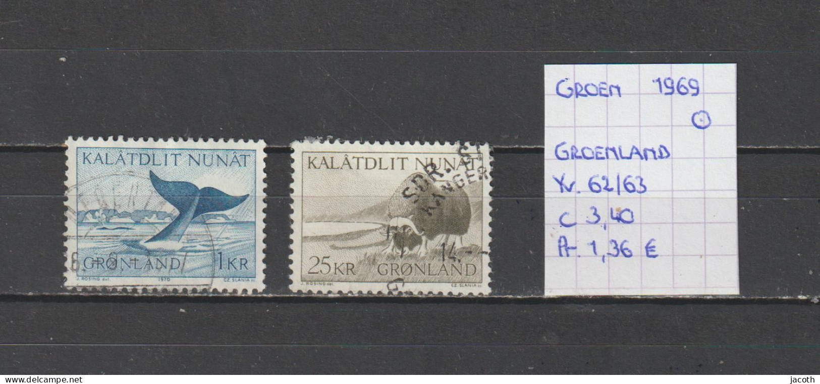 (TJ) Groenland 1969 - YT 62/63 (gest./obl./used) - Usados