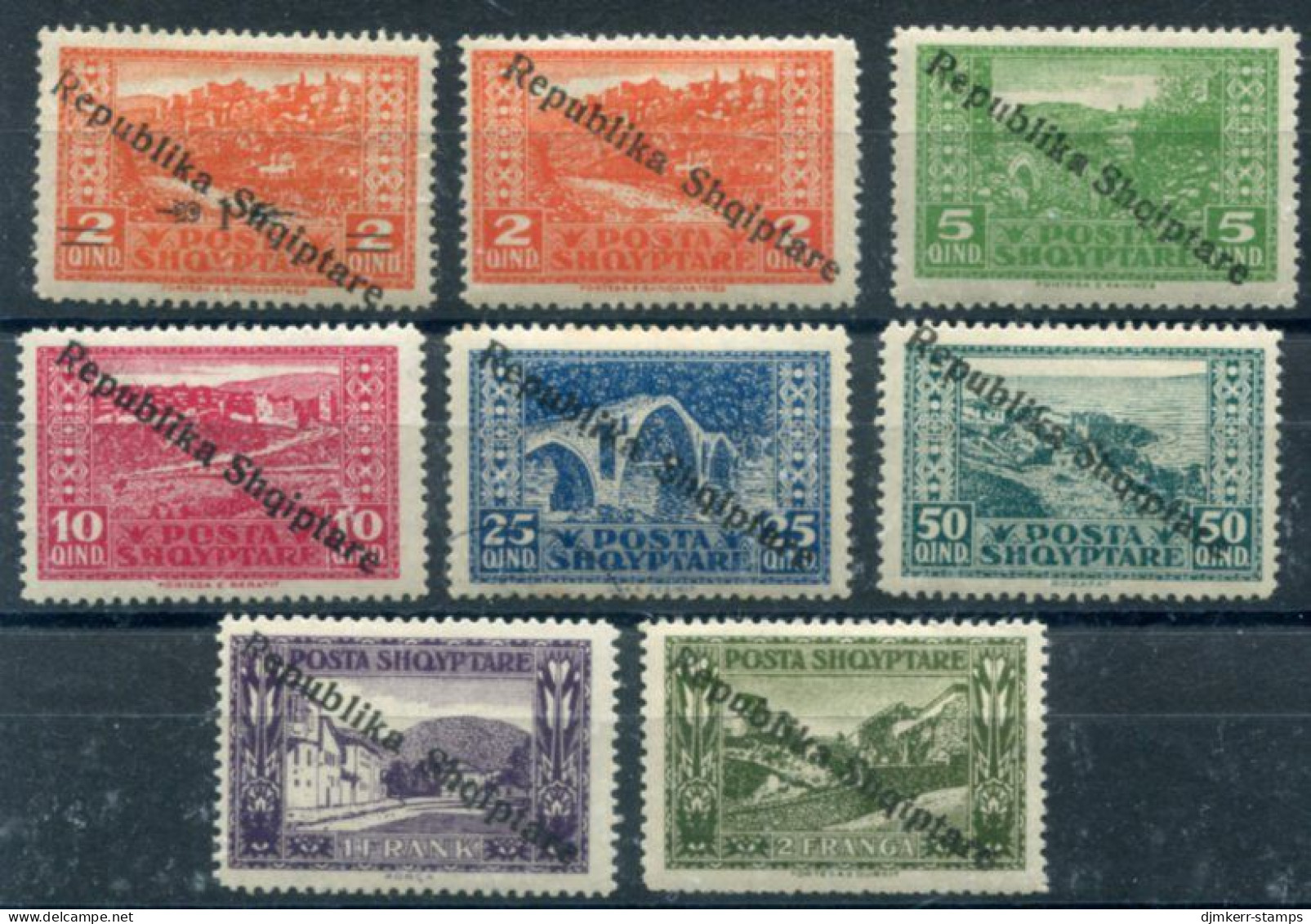 ALBANIA 1925 Overprint On Definitive LHM / *. Michel 118-25 - Albanië