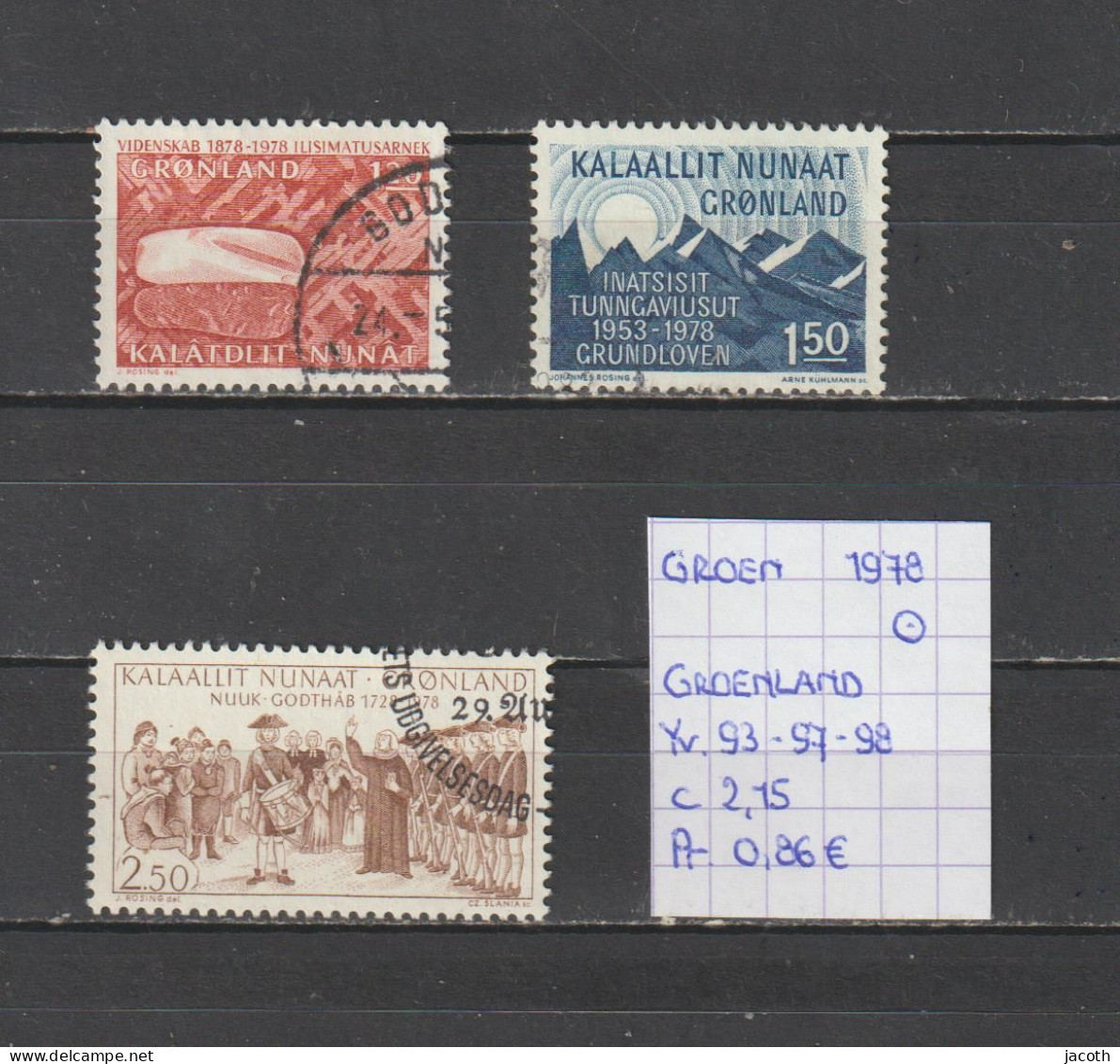 (TJ) Groenland 1978 - YT 93 + 97 + 98 (gest./obl./used) - Usati