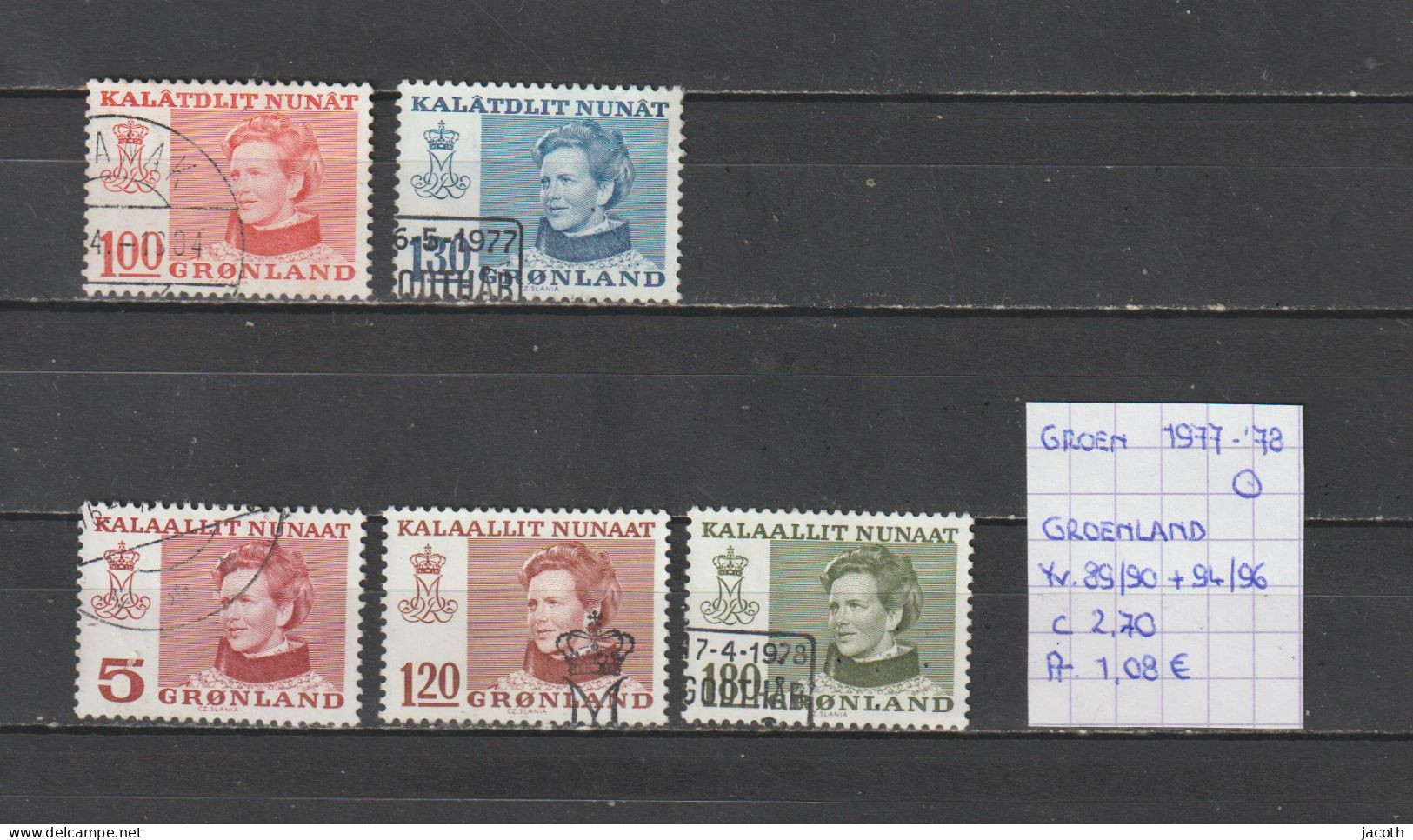 (TJ) Groenland 1977-'78 - YT 89/90 + 94/96 (gest./obl./used) - Used Stamps