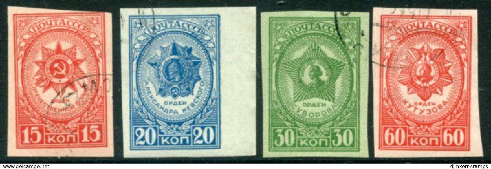 SOVIET UNION 1944 Orders And Medals Imperforate Used.  Michel 901-04B - Used Stamps