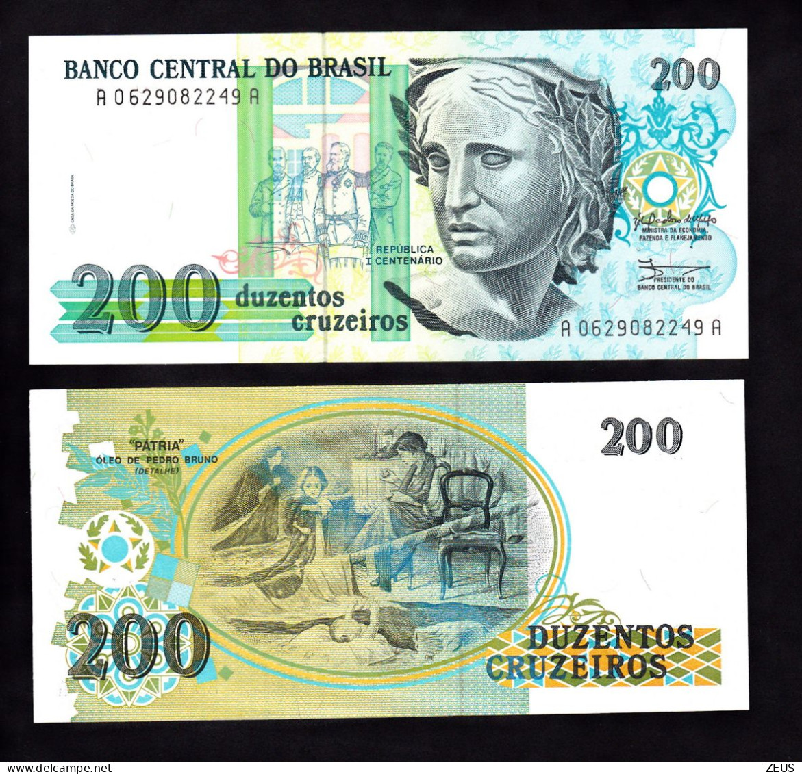 BRASILE 200 CRUZEIROS  1990 PIK 229 FDS - Brasilien