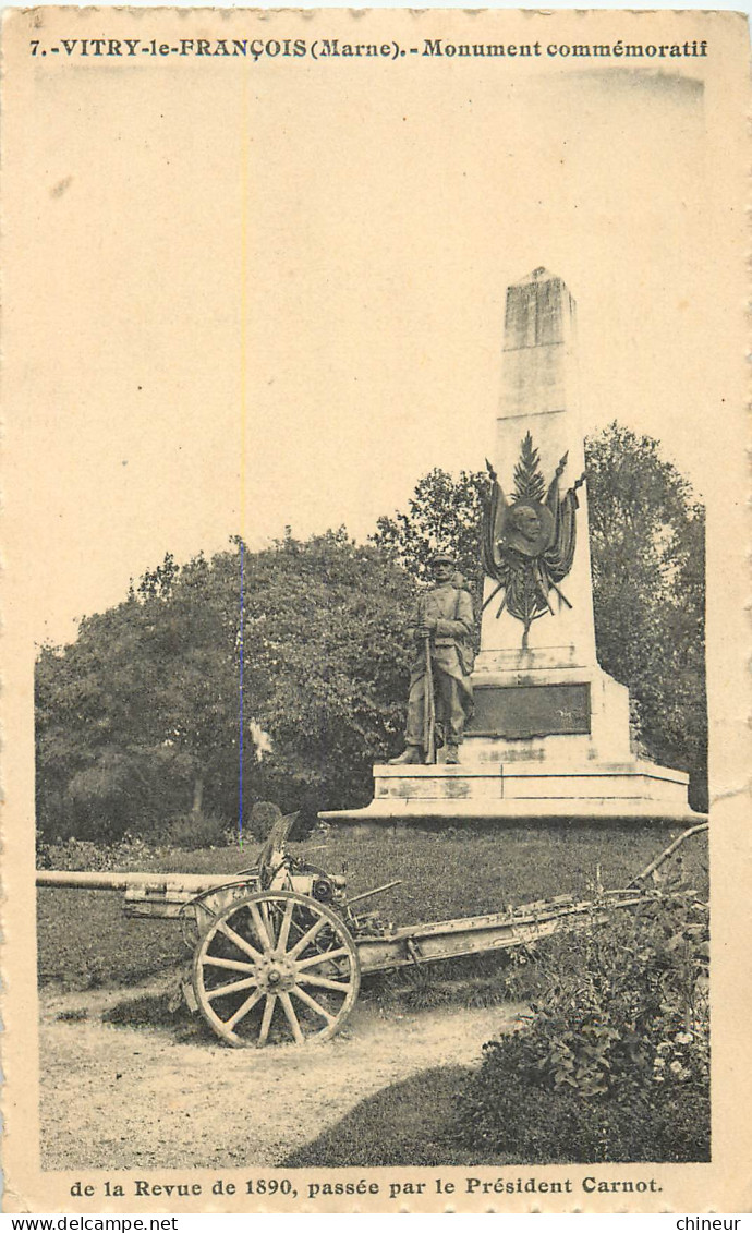 VITRY LE FRANCOIS LE MONUMENT COMMEMORATIF  - Vitry-le-François