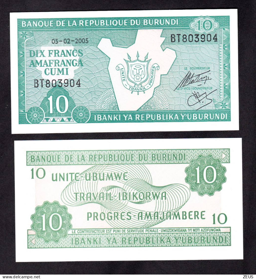 BURUNDI 10 FRANCHI 2005 PIK 33 FDS - Burundi