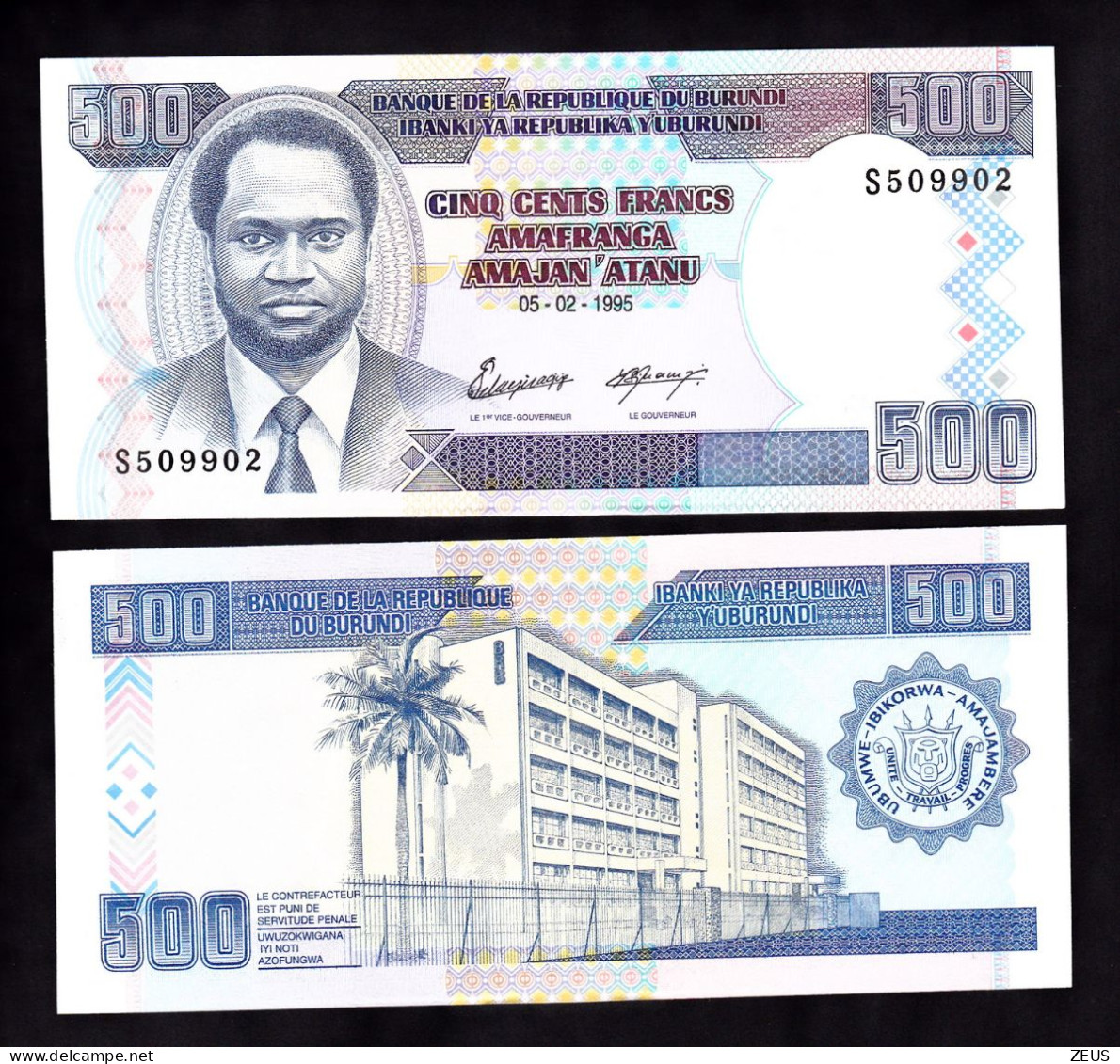 BURUNDI 500 FRANCHI 1995 PIK 37A FDS - Burundi