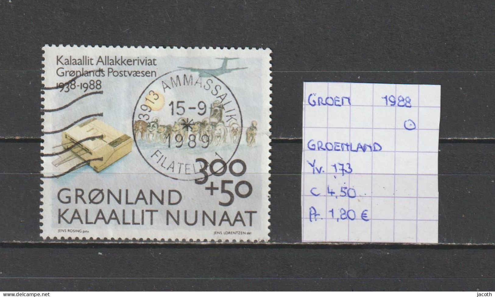 (TJ) Groenland 1988 - YT 173 (gest./obl./used) - Usati