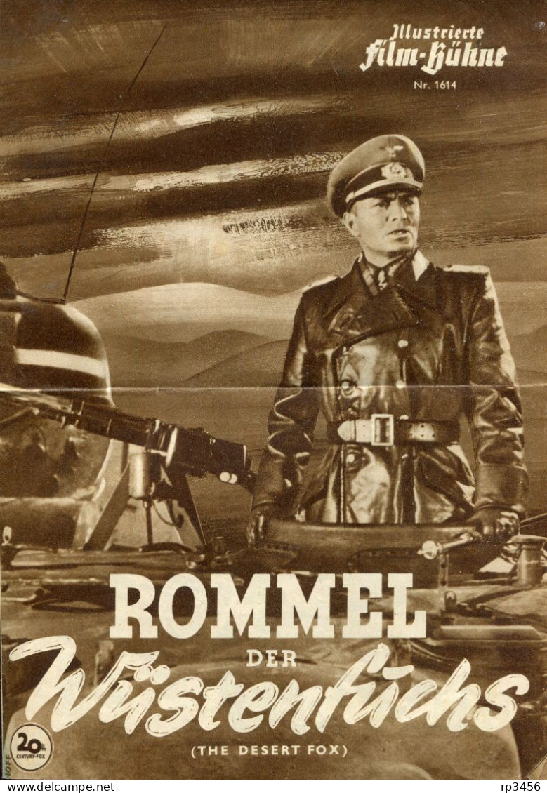 "ROMMEL DER WUESTENFUCHS" Ca. 1950, Illustrierte Filmbuehne, 4 Seiten, Verlag Film-Buehne (C339) - Plakate & Poster