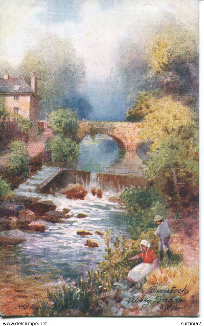 TUCKS OILETTE - WIMBUSH - 7077 - TAVISTOCK - ABBEY BRIDGE AND WEIR - Wimbush