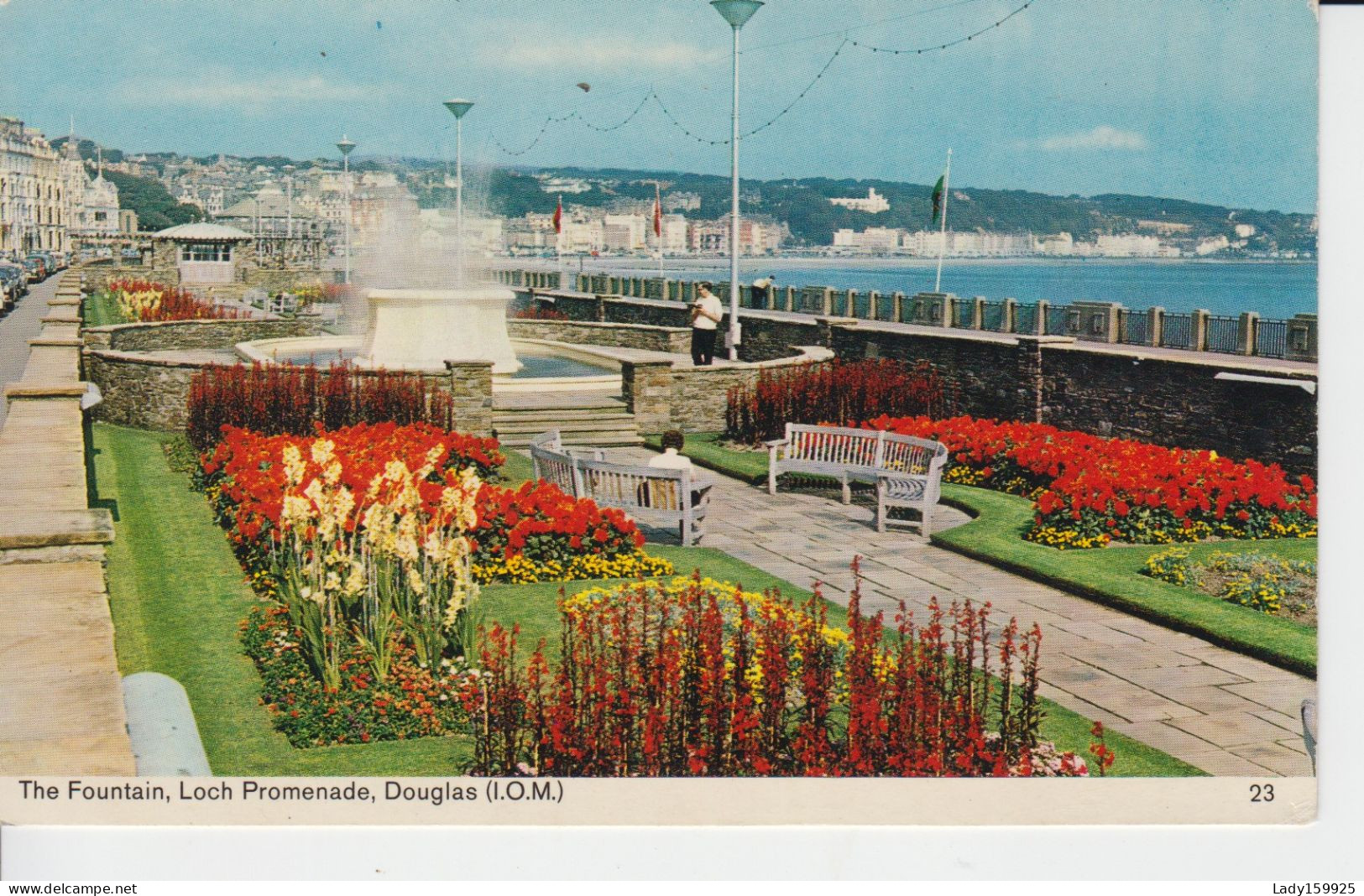 Fountain Loch Promenade Douglas Ile De Man  Baie Ville  Bâtiments Mer Irlande Fleurs Bancs De Parc Photographe     2 Sc - Ile De Man