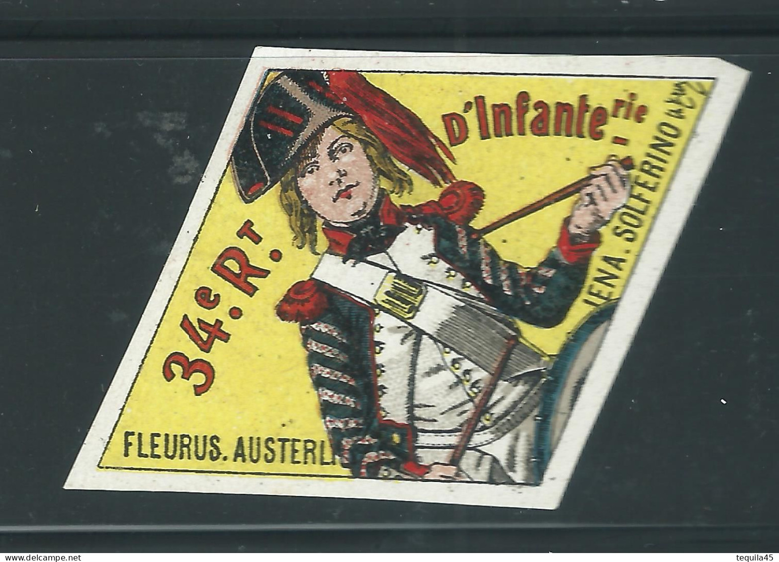 Rare : Vignette DELANDRE - France 34 éme Régt D'infanterie De Ligne - 1914 -18 WWI WW1 Poster Stamp - Erinnophilie