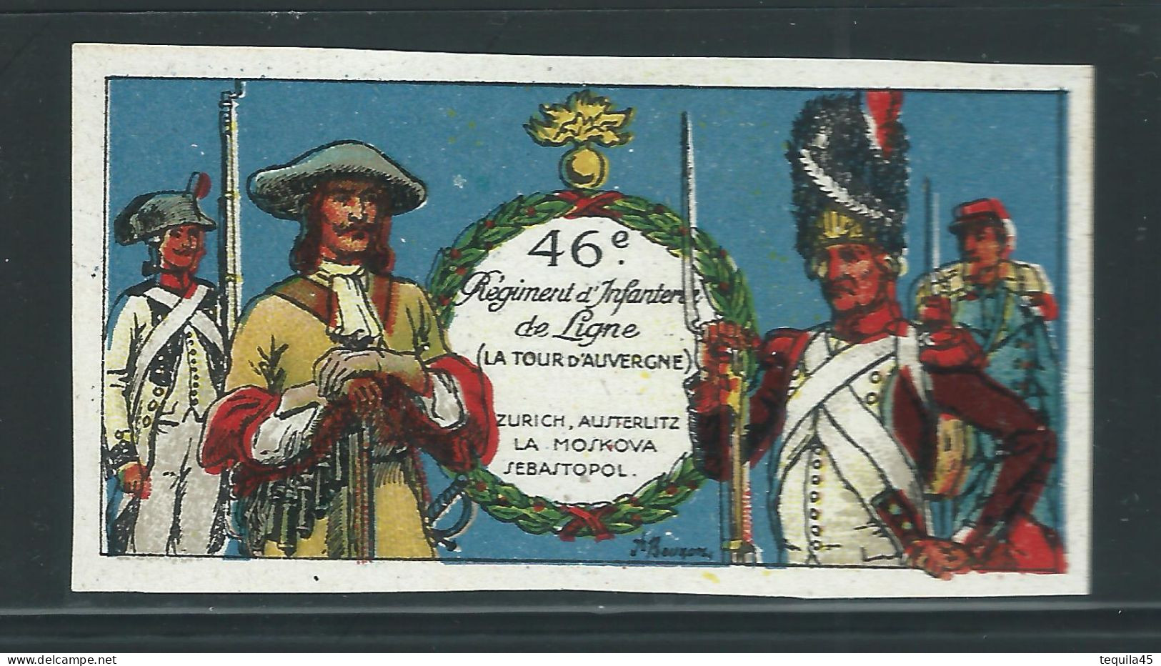 Rare : Vignette DELANDRE - France 46 éme Régt D'infanterie De Ligne - 1914 -18 WWI WW1 Poster Stamp - Erinnophilie