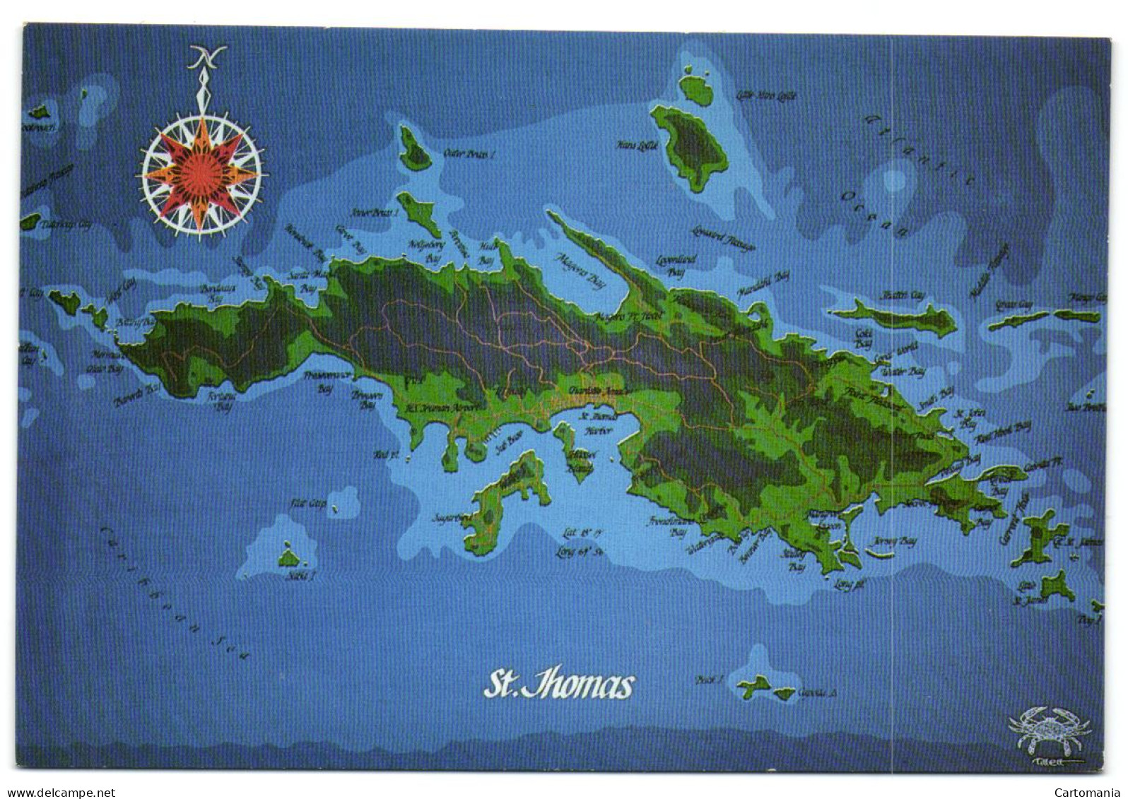 St. Thomas - U.S. Virgin Islands - A Hand-screened Print On Canvas By Jim Tillet - Islas Vírgenes Americanas