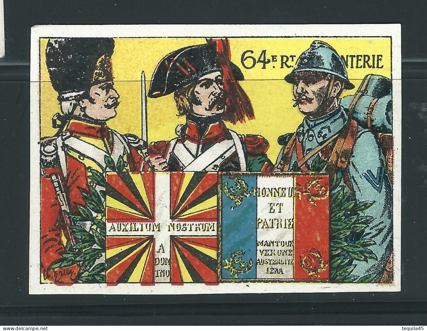 Rare : Vignette DELANDRE - France 64 éme Régt D'infanterie De Ligne - 1914 -18 WWI WW1 Poster Stamp - Erinnophilie