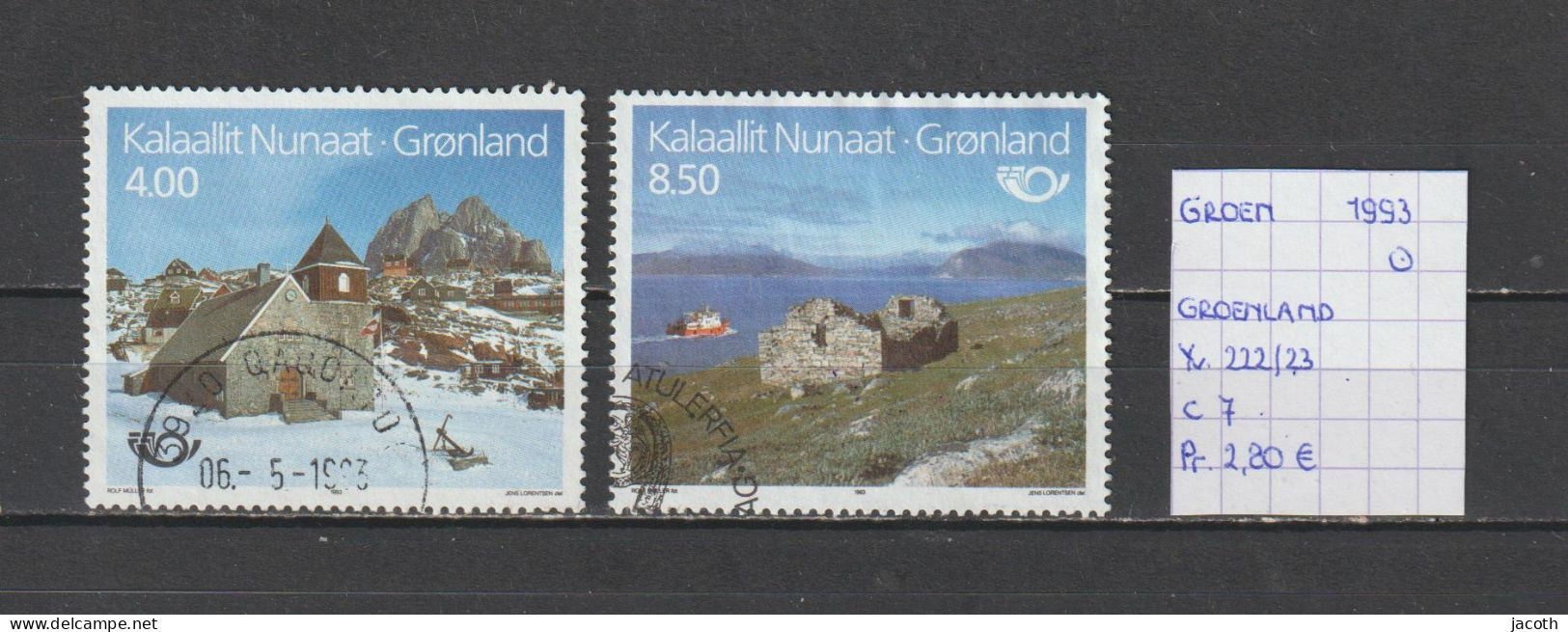 (TJ) Groenland 1993 - YT 222/23 (gest./obl./used) - Gebruikt