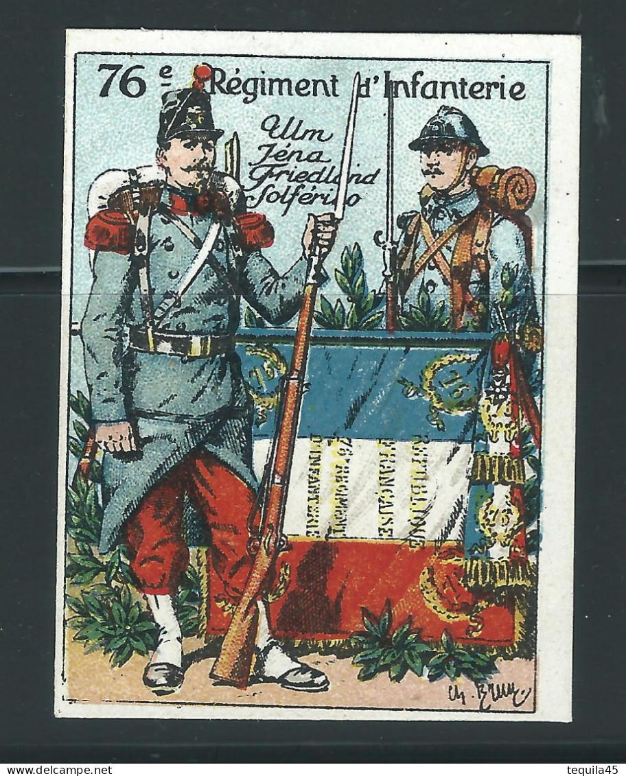 Rare : Vignette DELANDRE - France 76 éme Régt D'infanterie De Ligne - 1914 -18 WWI WW1 Poster Stamp - Erinnophilie