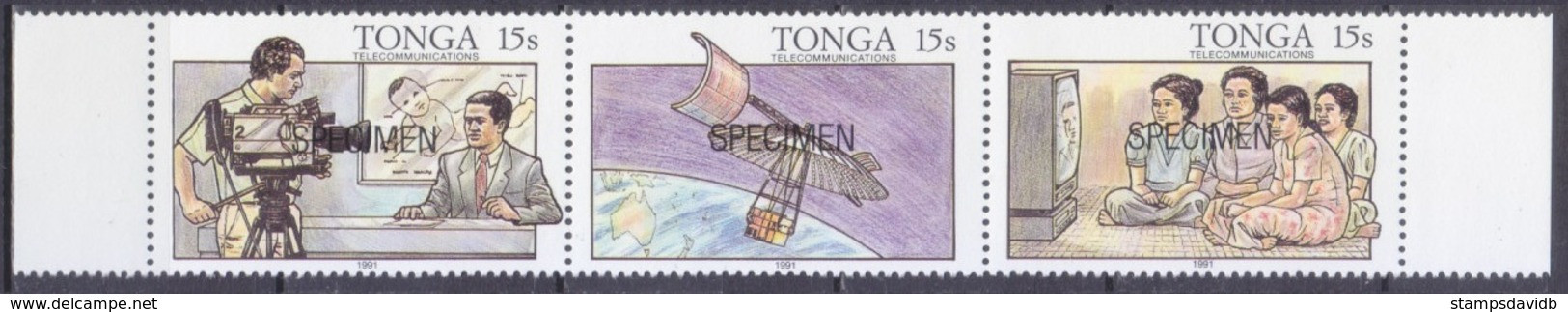 1991	Tonga	1175-1177Strip	Satellite (SPECIMENT) - Oceanië