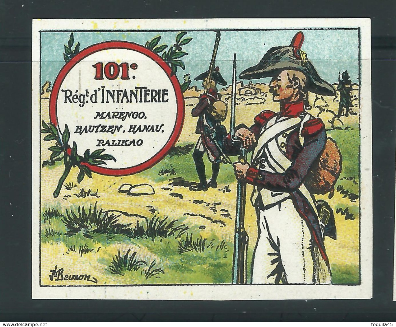 Rare : Vignette DELANDRE - France 101 éme Régt D'infanterie De Ligne - 1914 -18 WWI WW1 Poster Stamp - Erinnophilie