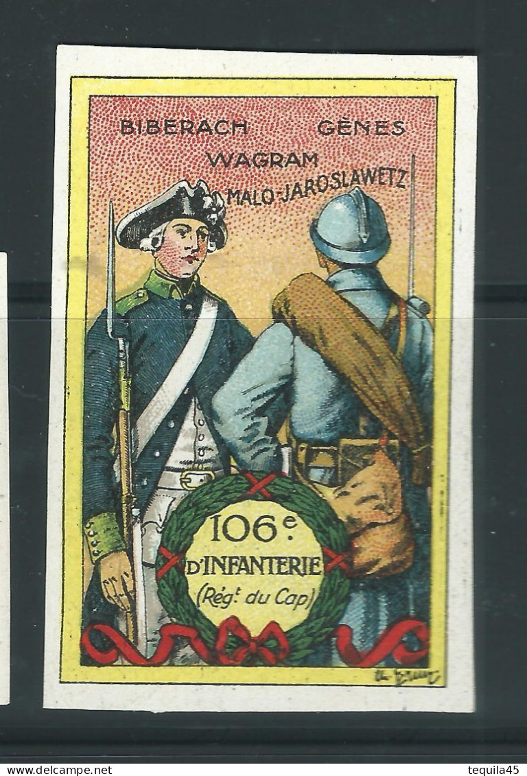 Rare : Vignette DELANDRE - France 106 éme Régt D'infanterie De Ligne - 1914 -18 WWI WW1 Poster Stamp - Erinnophilie