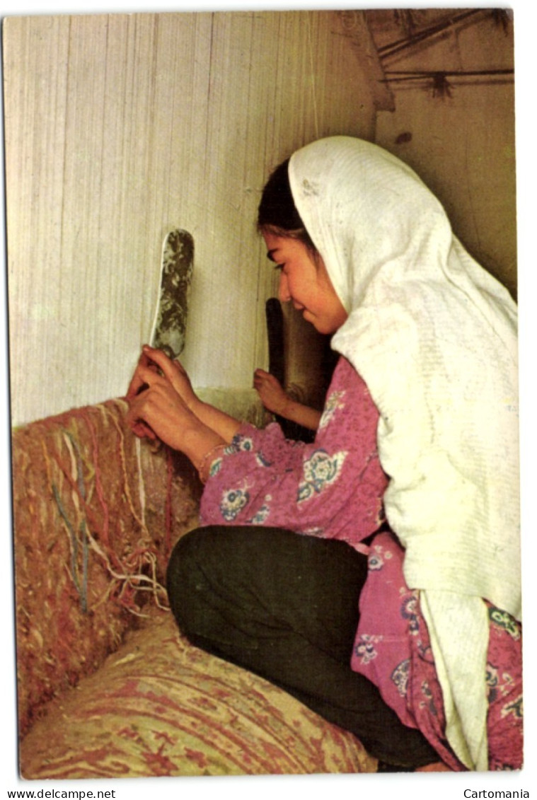 Girl Weaving Carpet Persia - Iran
