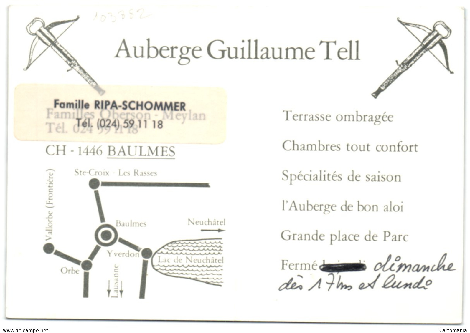 Baulmes - Auberge Guillaume Tell - Baulmes