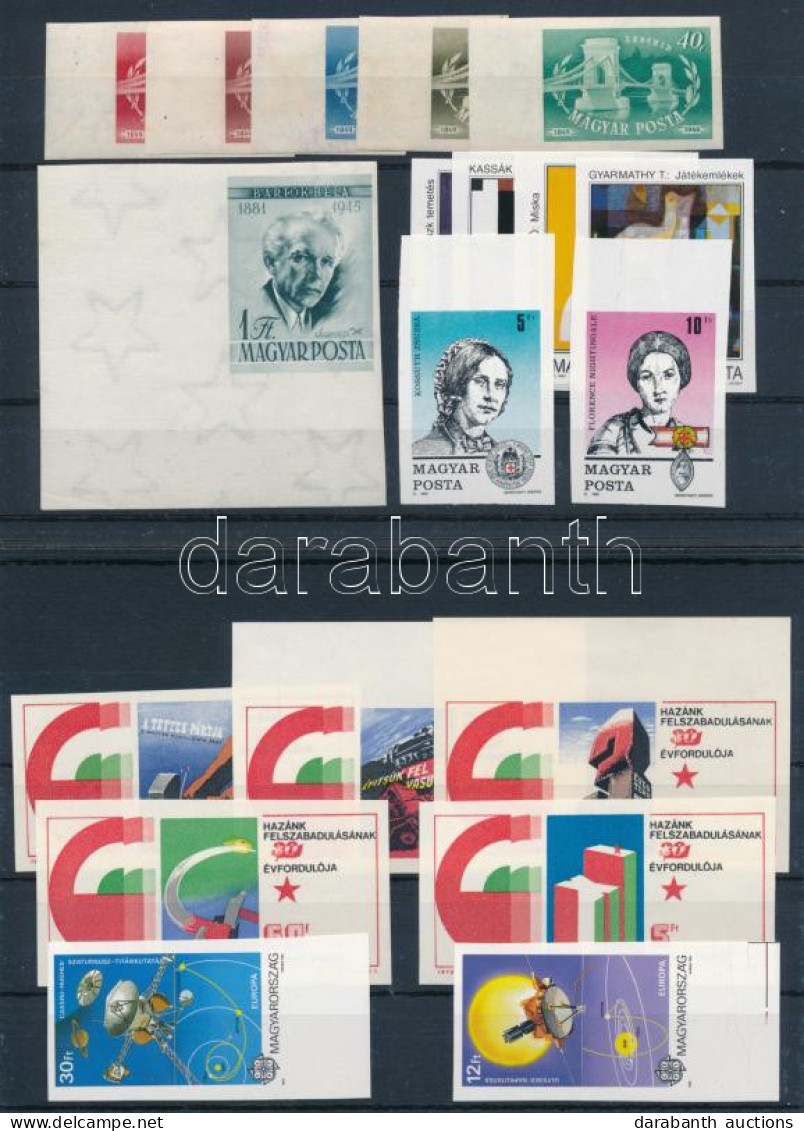 ** 1949-1991 51 Db Vágott Bélyeg 4 Stecklapon, Közte Sorok (115.000) / 51 Imperforate Stamps - Other & Unclassified