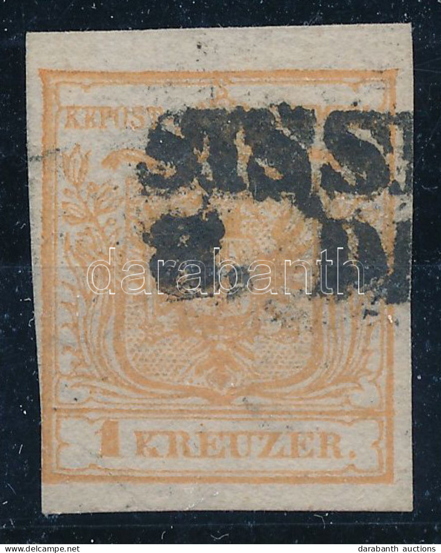 O 1850 1kr Barnás Narancs HP Ia., Bal Alsó Saroknál Szűkre Vágva / Brownish Orange, Type HP Ia "SISS(EK)" Certificate: S - Andere & Zonder Classificatie