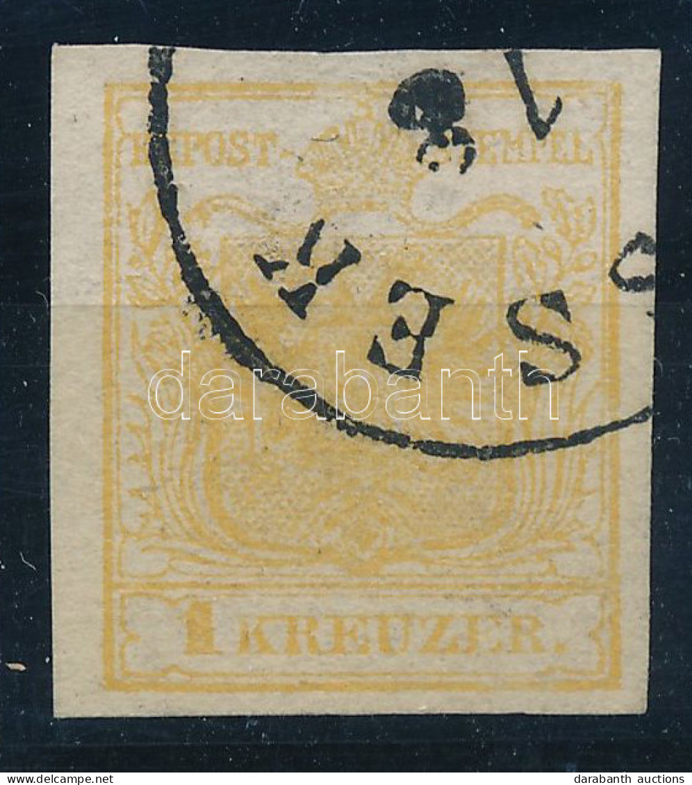 O 1850 1kr Aranysárga MP Ib / Gold Yellow, Type MP Ib "(SI)SSEK" Certificate: Strakosch - Andere & Zonder Classificatie