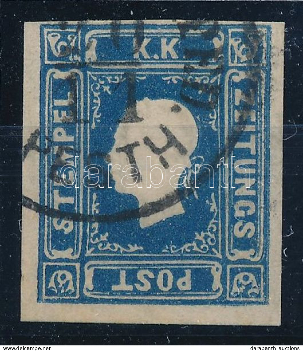 O 1858 Hírlapbélyeg Sötétkék / Newspaper Stamp Dark Blue, Type I."PESTH" Certificate: Strakosch (ANK EUR 1.000,-) - Otros & Sin Clasificación