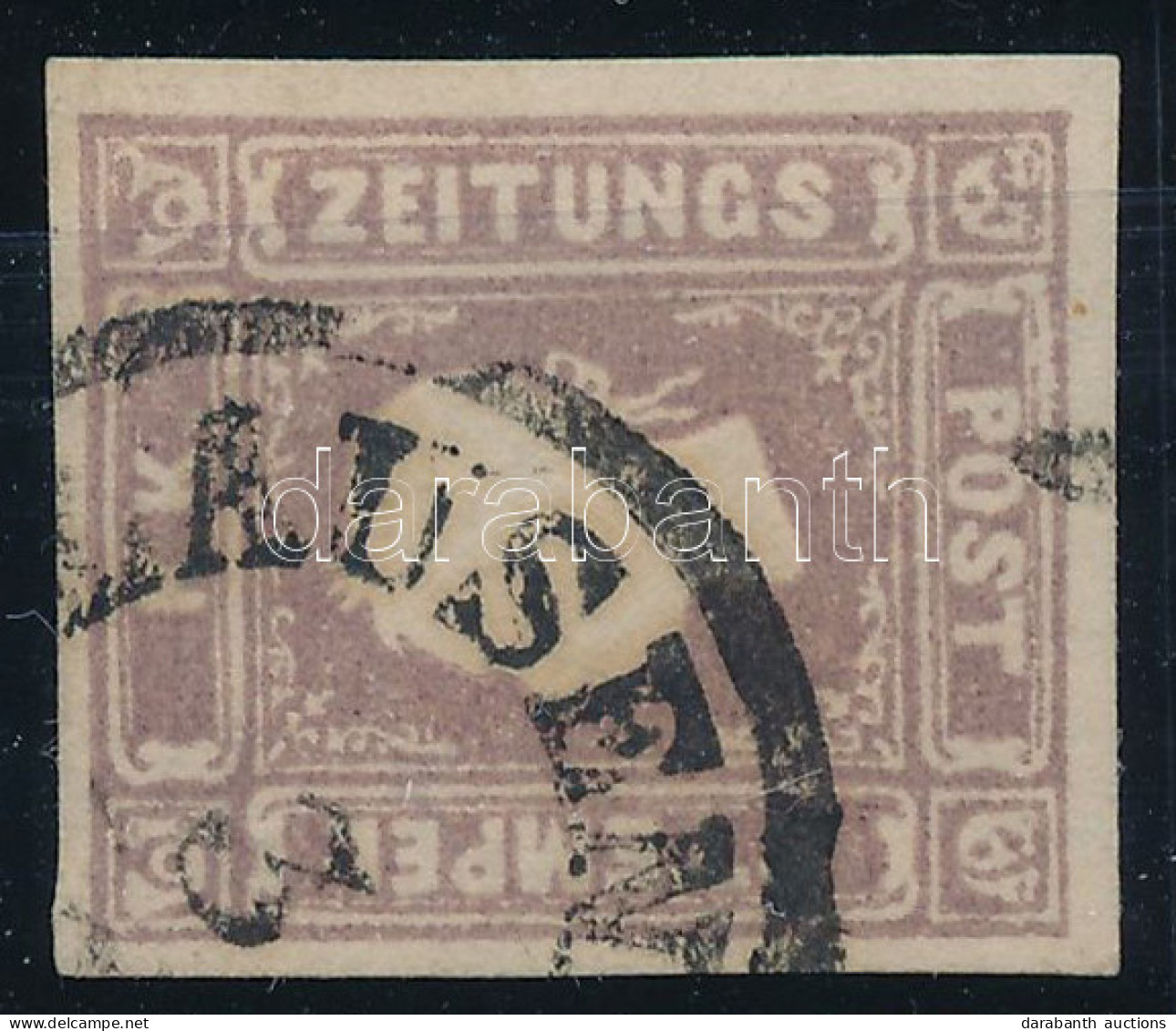 O 1858 Hírlapbélyeg Szürkéslila / Newspaper Stamp Greyish Lilac, Type II."(K)LAUSEN(BURG)" Certificate: Strakosch (ANK E - Andere & Zonder Classificatie