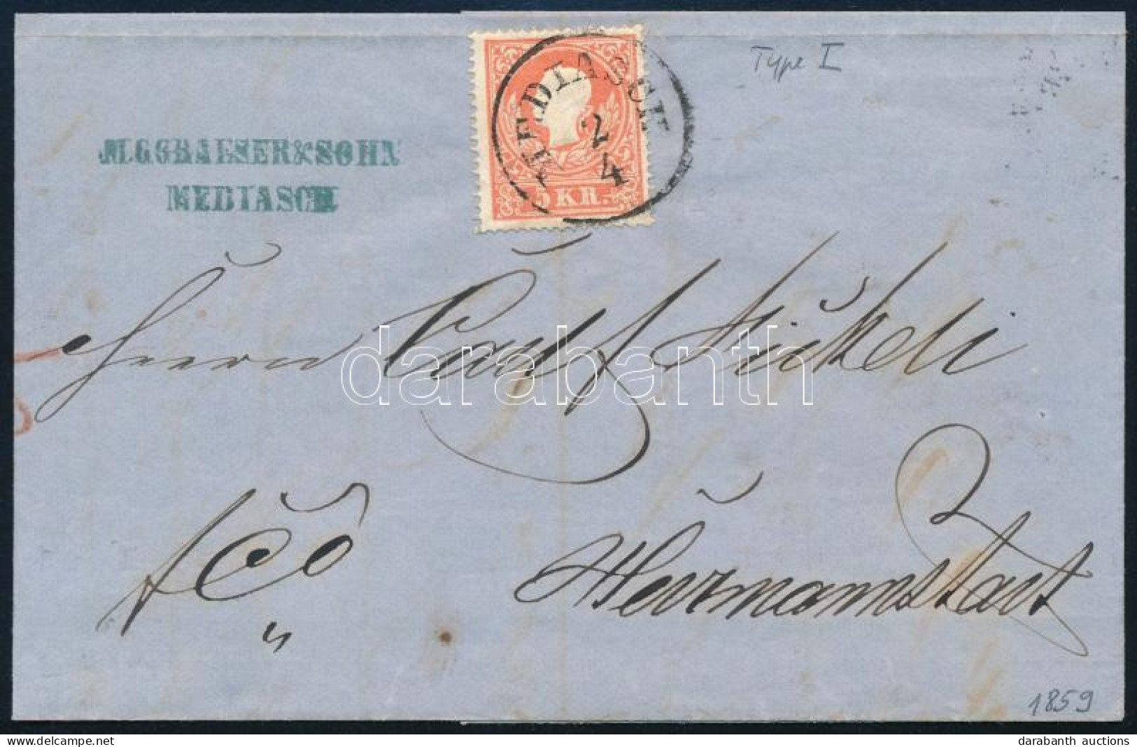 1859 5kr I. Típus Centrált élénk Színű Bélyeg Teljes Tartalmú Levélen / 5kr Type I. Centered, Lively Colour, On Cover Wi - Andere & Zonder Classificatie