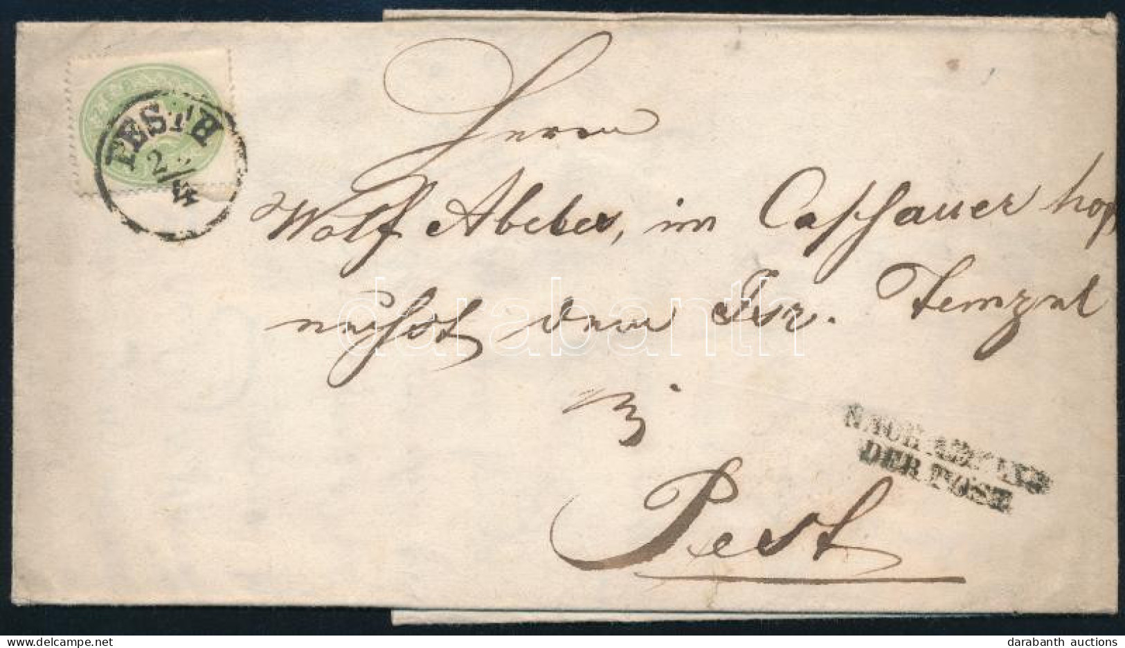 ~1861 3kr Pest Helyi Levélen / On Local Cover - Other & Unclassified