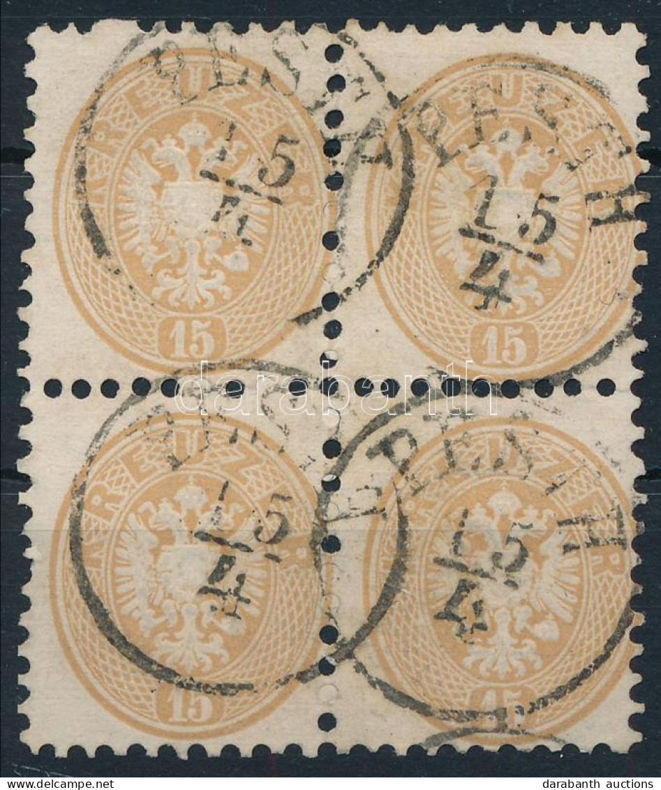 O 1864 15kr Négyestömb / Block Of 4 (MBK 1800 P) - Sonstige & Ohne Zuordnung