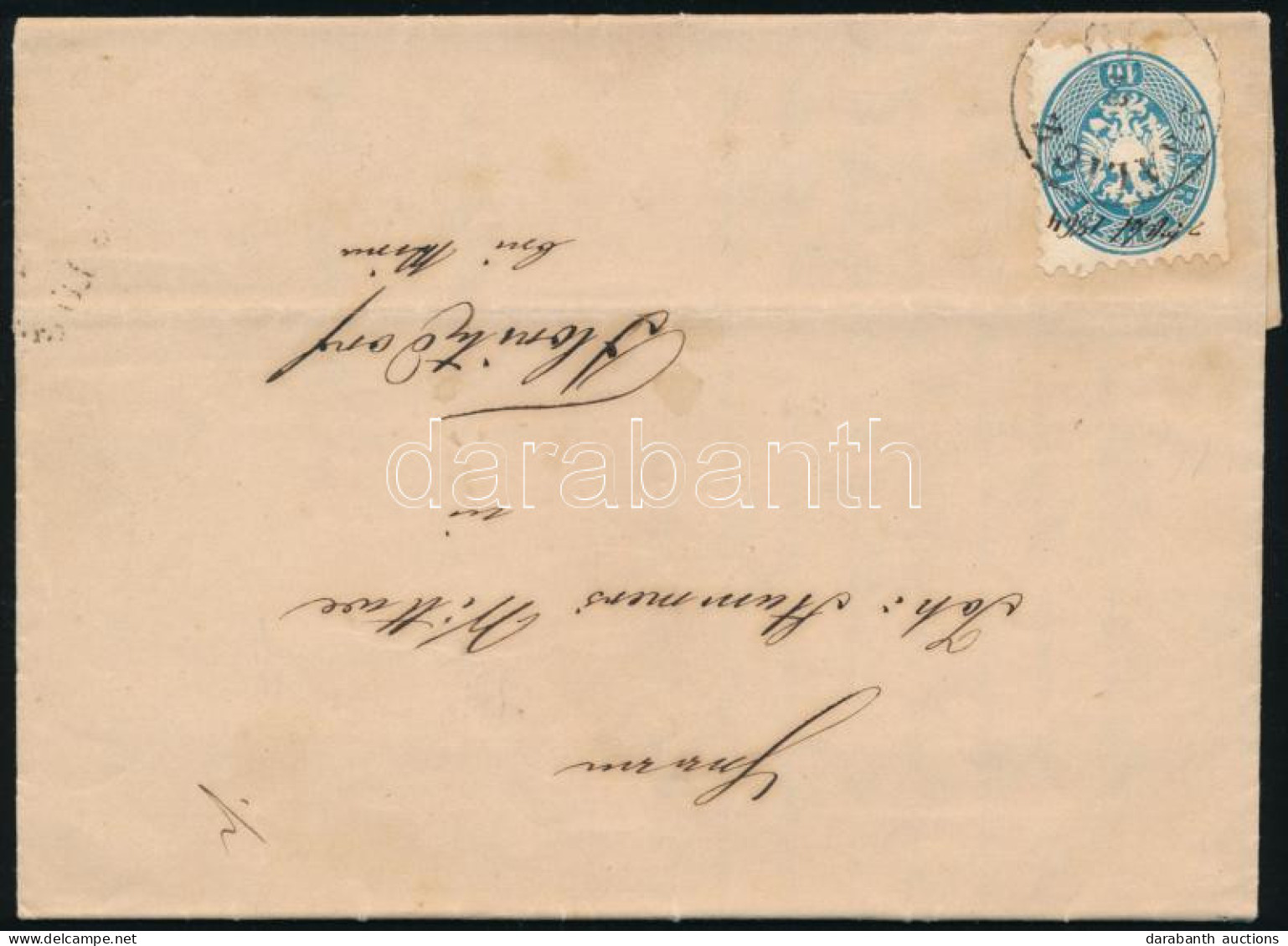 1864 10kr Levélen / On Cover "SKALICZ" + Kézi Dátum / Handwritten Date - Sonstige & Ohne Zuordnung