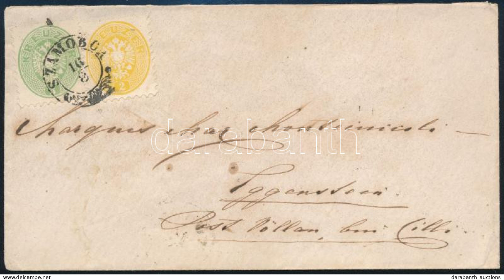 ~1864 2kr + 3kr Levélen / On Cover "SZAMOBOR" - Otros & Sin Clasificación