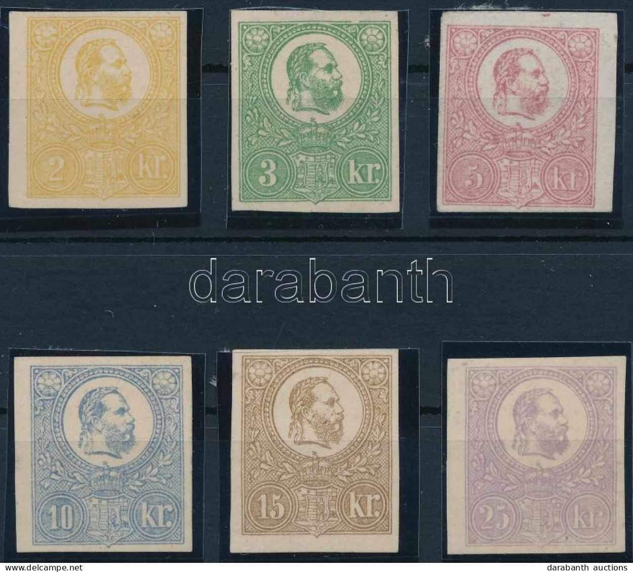 (*) 1871 Kőnyomat 6 Klf Vágott Próbanyomat / Imperforate Proofs (2kr, 3kr Elvékonyodás / Thin Paper) - Otros & Sin Clasificación