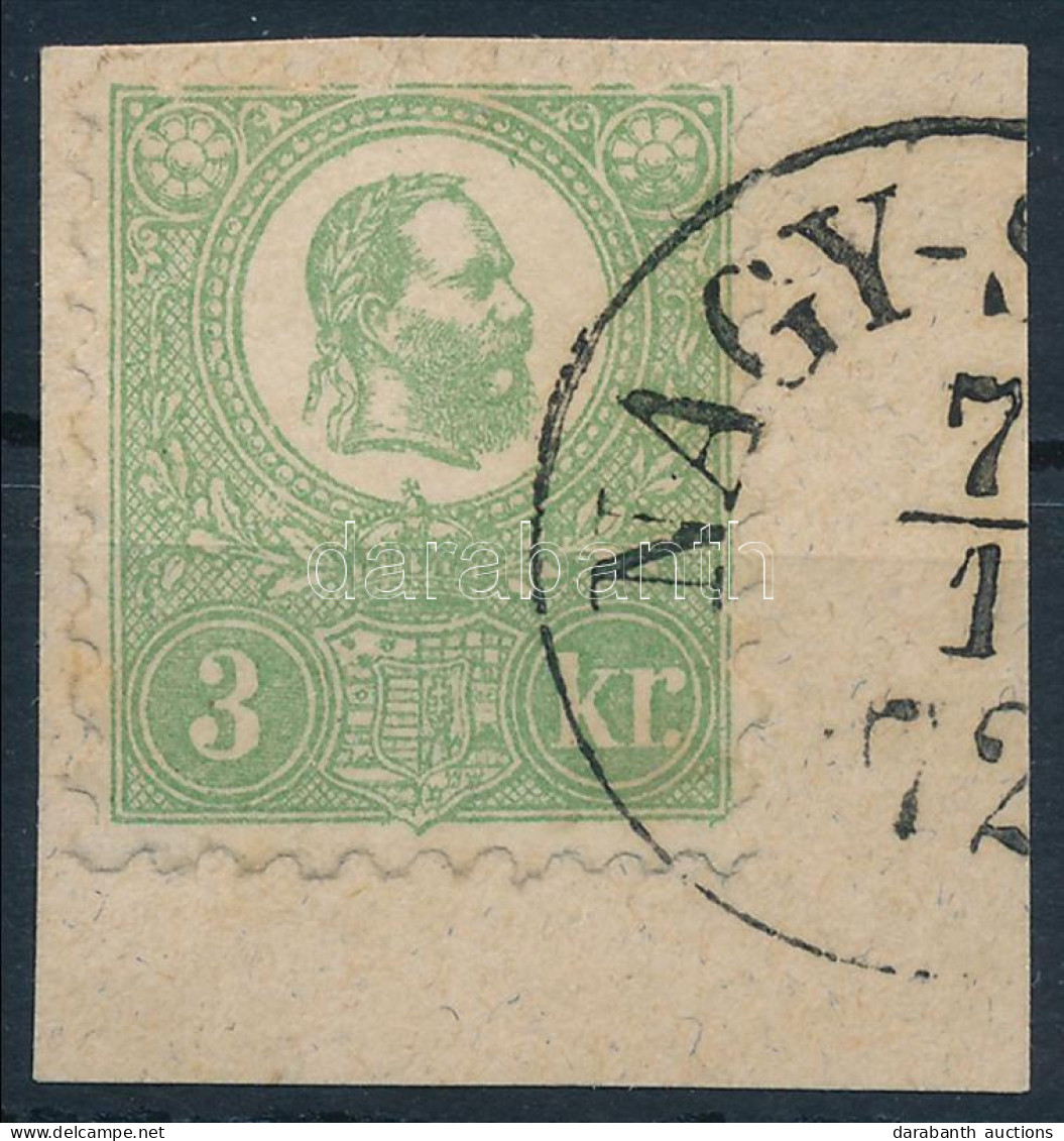 1871 Kőnyomat 3kr Kivágáson (MBÁ 200.000-224.000) / Mi 2 On Cutting "NAGY-S(ALLÓ) - Otros & Sin Clasificación