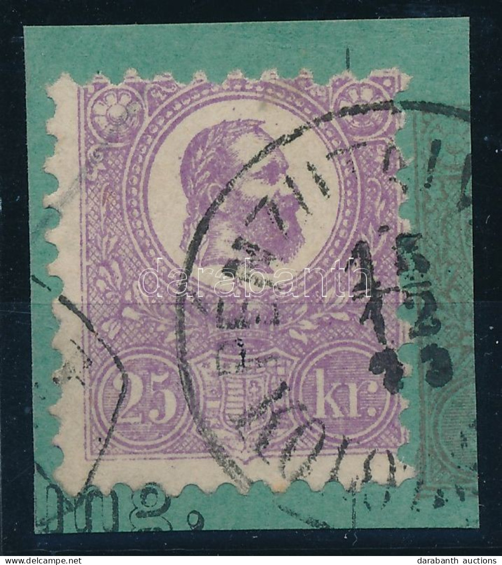 1871 Kőnyomat 25kr Kivágáson, Sötétibolya Színben ("Kolozsvár-ibolya") / Dark Violet, On Cutting "PÉNZUTALV(ÁNY) / KOLOZ - Other & Unclassified