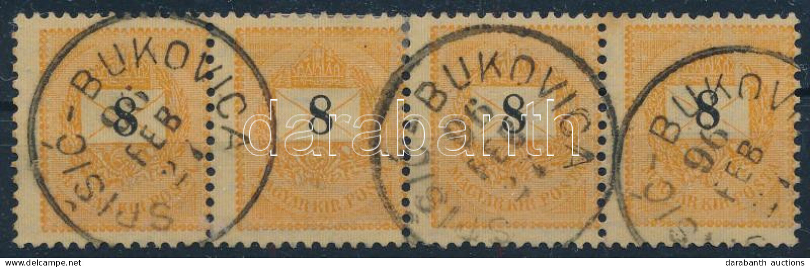 O 1889 8kr Négyescsík, Lemezösszefüggés / Mi 31 Stripe Of 4 - Other & Unclassified