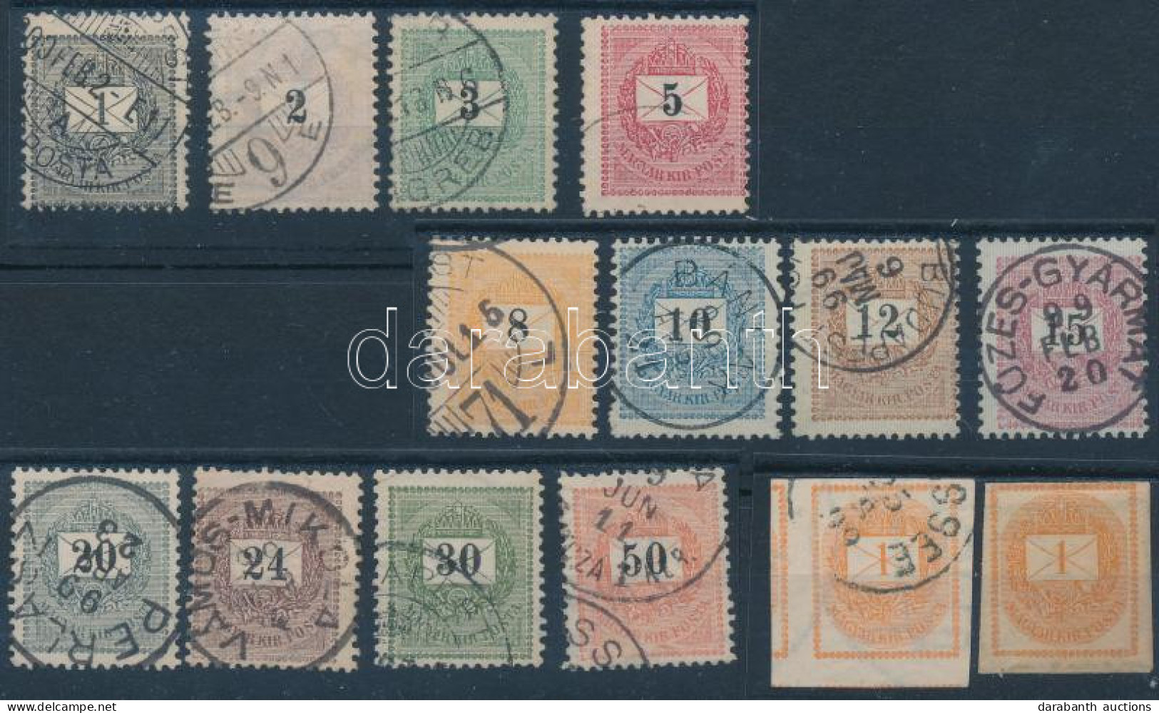 O 1898 Teljes Sor és 2 Db Hírlapbélyeg 4. Vízjelállással / Set And Newspaper Stamps With Watermark Position 4. - Sonstige & Ohne Zuordnung