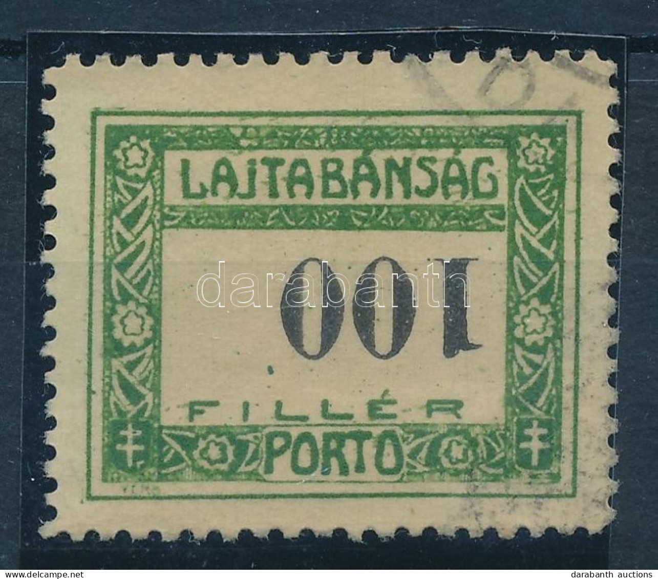 O Nyugat-Magyarország VII. 1921 Portó 100f Fordított értékjelzéssel / Postage Due 100f With Inverted Numeral. Signed: Bo - Sonstige & Ohne Zuordnung