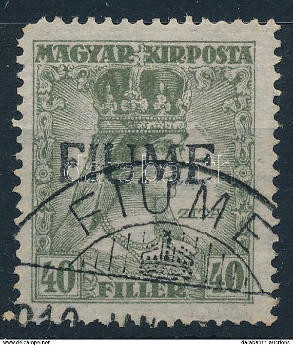 O Fiume 1918 Zita 40f H. I. Felülnyomással, Az "F" Betű Kicserélve. RR! / Mi 28 H.I. / Sassone 26/Ib, RR! Certificate: R - Other & Unclassified