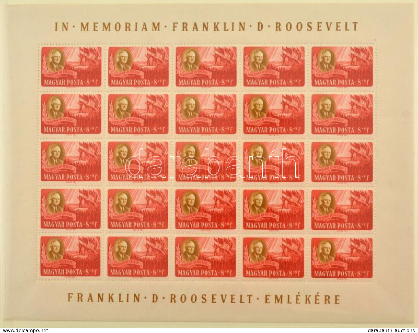 ** 1947 Roosevelt összeállítás Benne Sor, Teljes 25-ös ívsor Az átlagosnál Sokkal Jobb Minőségben + Egyenes és Fordított - Other & Unclassified