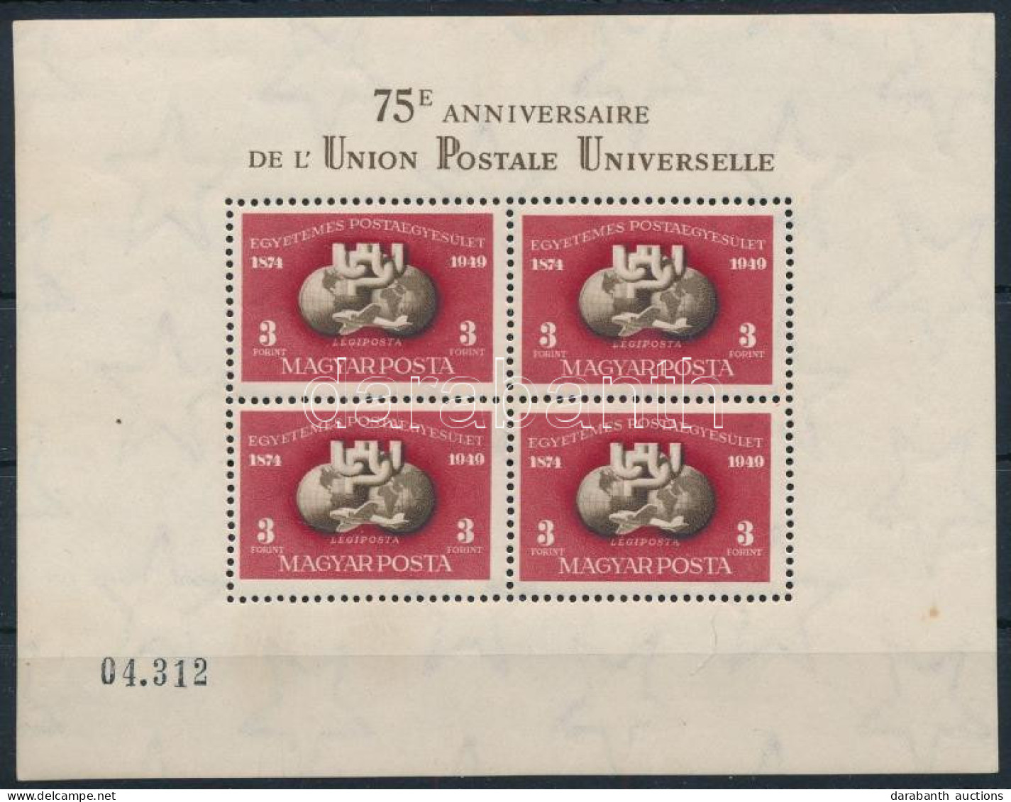 ** 1950 UPU Fogazott Blokk (180.000) / Mi Block 18 - Altri & Non Classificati