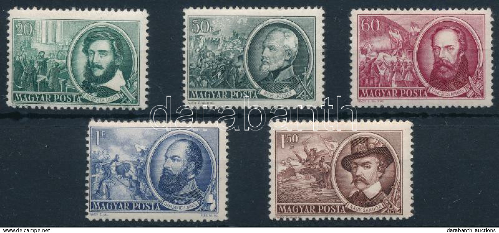 ** 1952 1848-as Szabadságharcosok Sorozat 5 értéke 12 : 12-es Soros Fogazással. (100.000) / Mi 1224 + 1226-1229 With Lin - Altri & Non Classificati