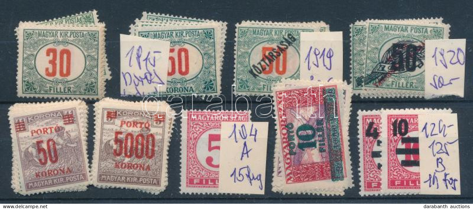 ** 1915-1931 Portó Sorok (25.870) / Postage Due Sets - Other & Unclassified