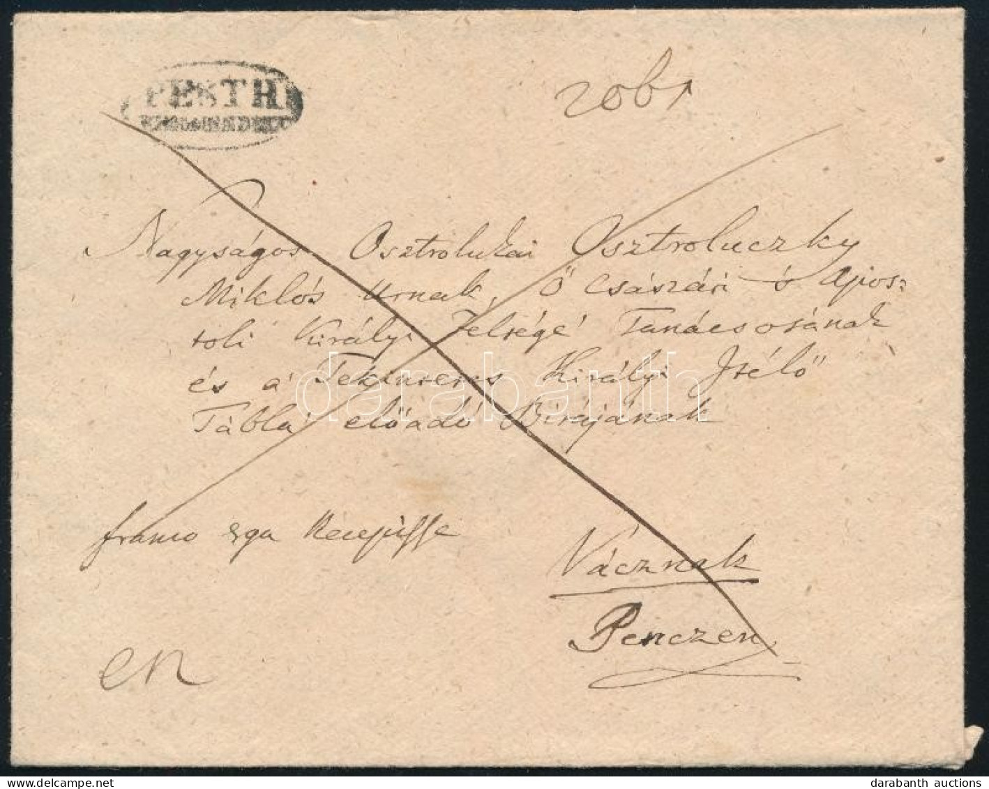 1841 Ajánlott Tértivevényes Levél / Registered Cover With Recorded Delivery "PESTH / RECOMANDIRT" - Vácz - Autres & Non Classés